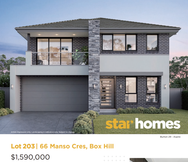 Star homes -- Completed house in Boxhill with $50K rebate